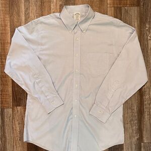 Brooks Brothers Dress Shirt Mens 16/34 Blue Madison 100% Supima Cotton Non Iron